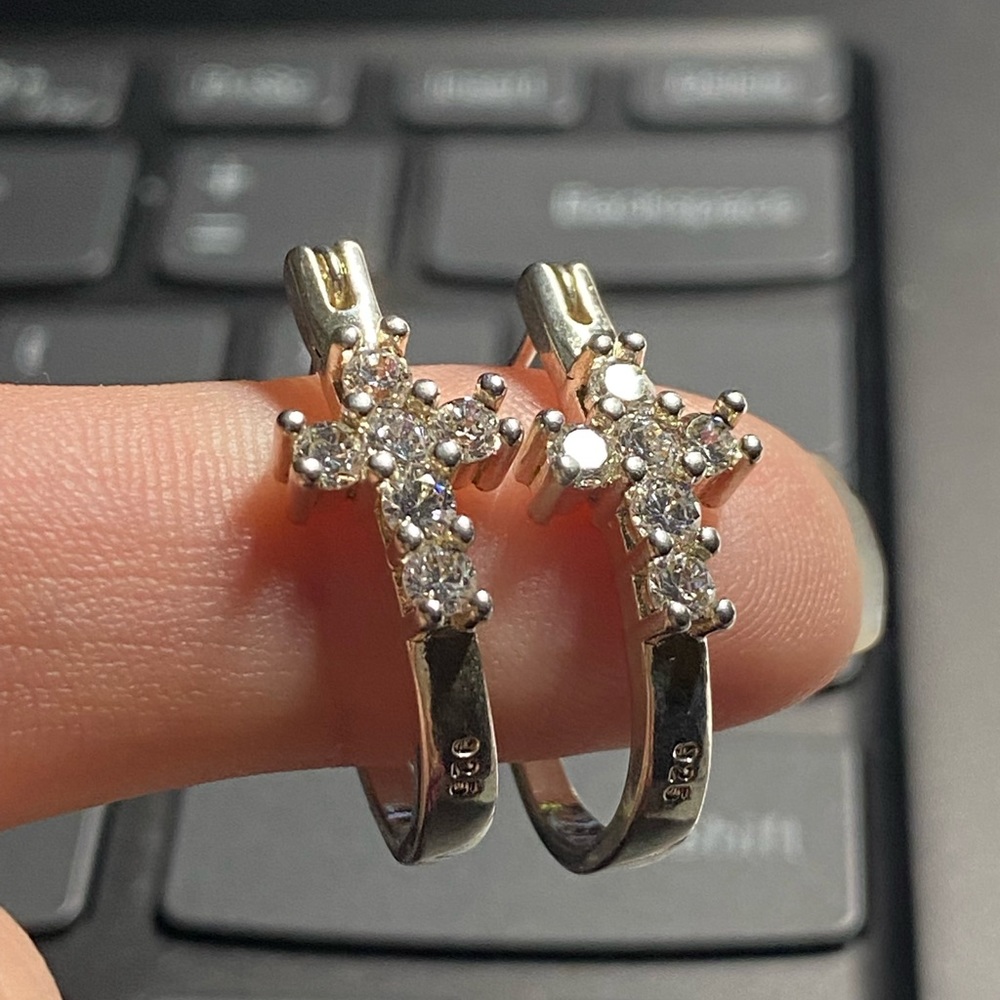 Sterling silver stamped earrings